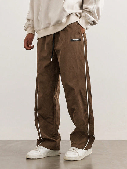 Manfinity Hypemode Men'S Loose Star Pattern Side Striped Pants