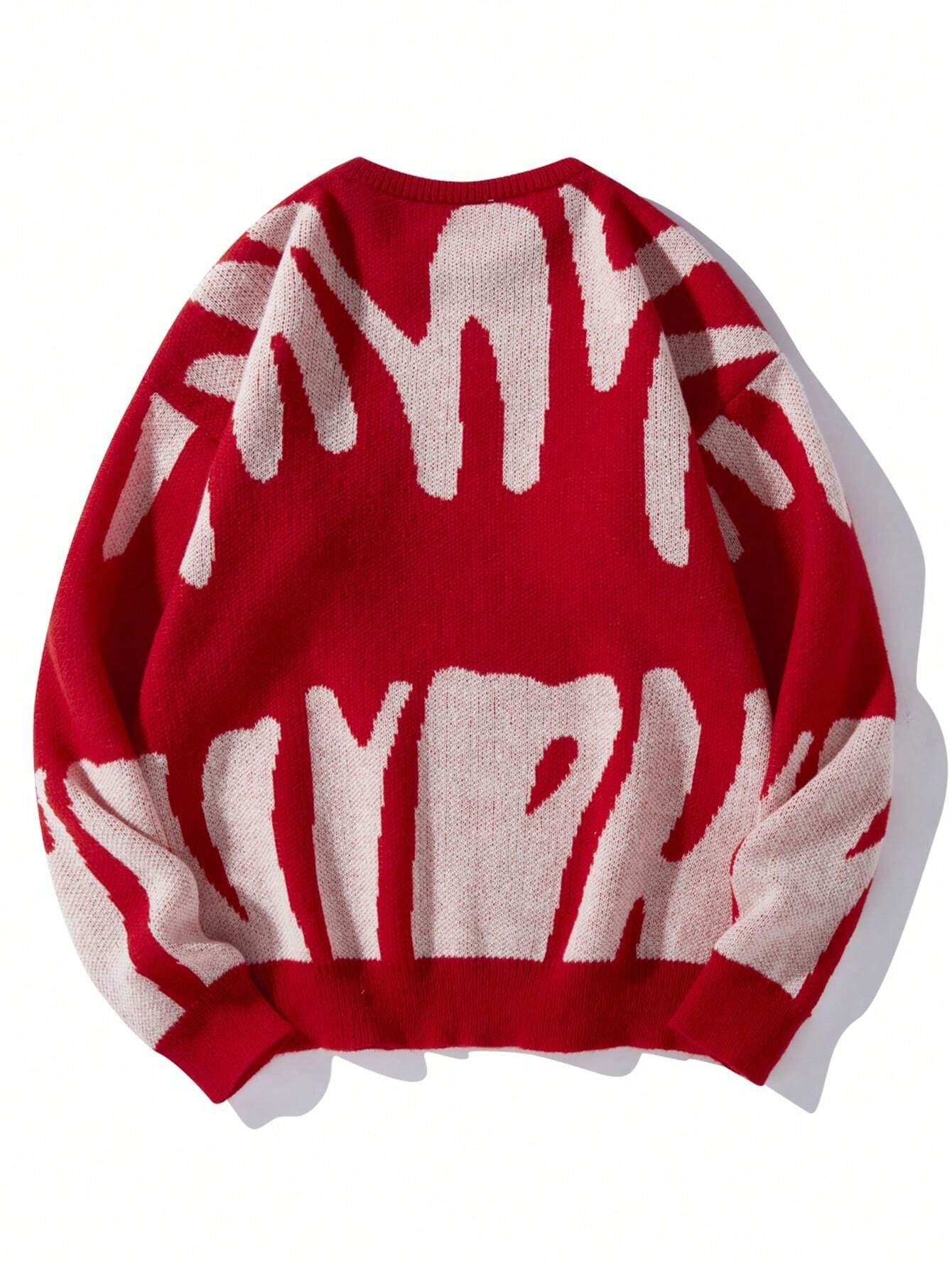 Manfinity EMRG Men'S Casual Pattern Printed Sweater