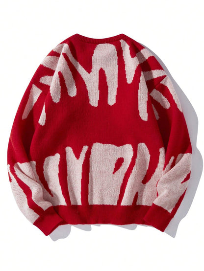 Manfinity EMRG Men'S Casual Pattern Printed Sweater