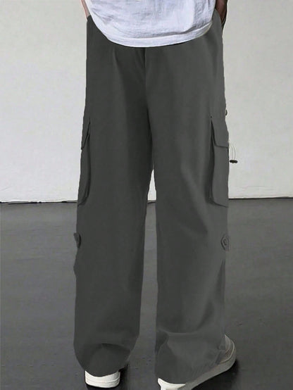Manfinity Hypemode Loose Fit Men'S Casual Cargo Pants Baggy Cargo Pants Men