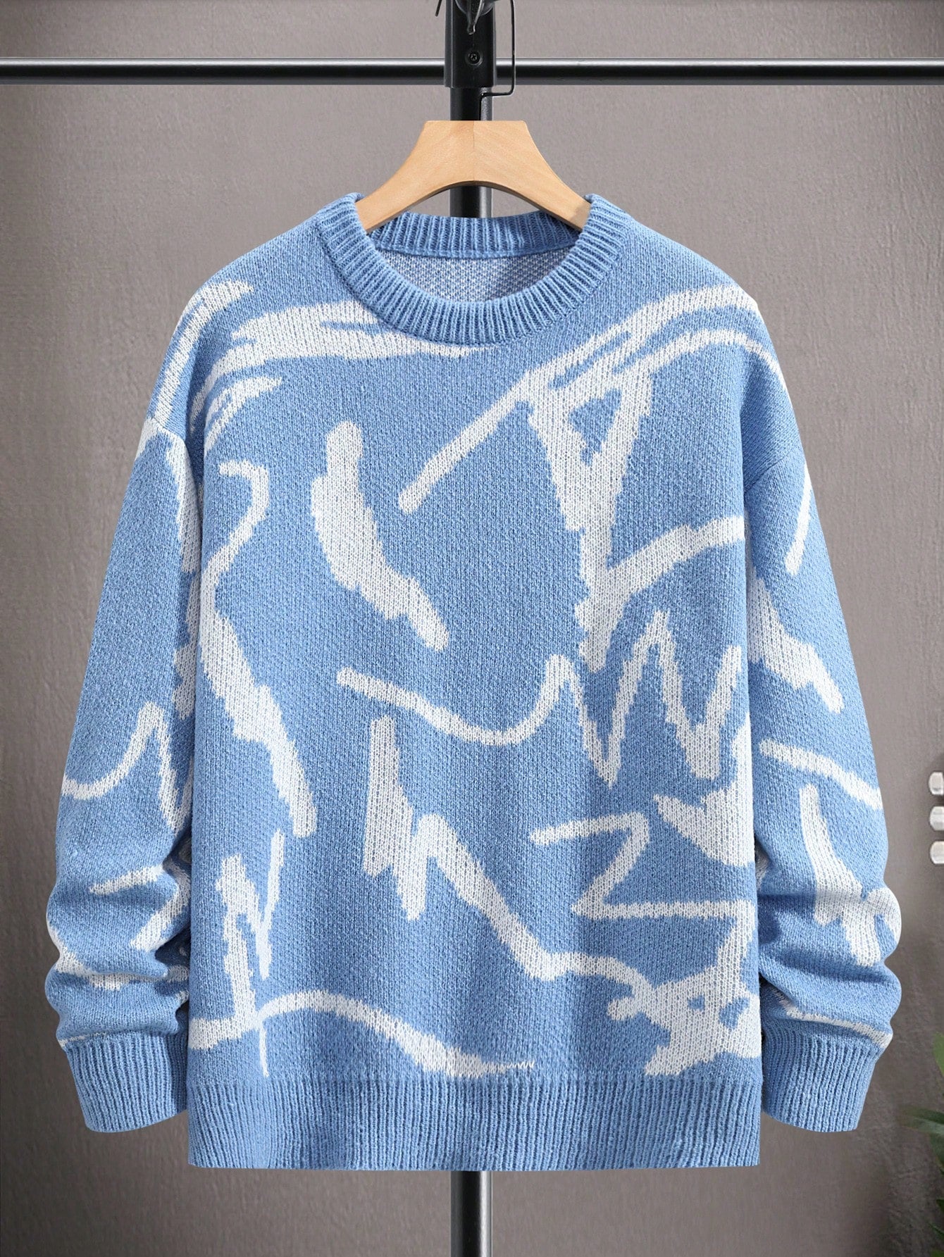 Manfinity Hypemode Men Graphic Pattern Drop Shoulder Sweater