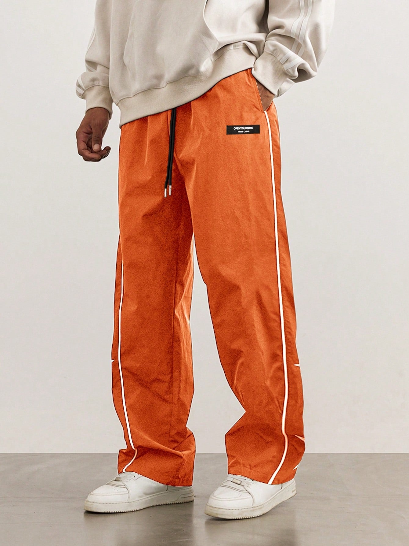Manfinity Hypemode Men'S Loose Star Pattern Side Striped Pants