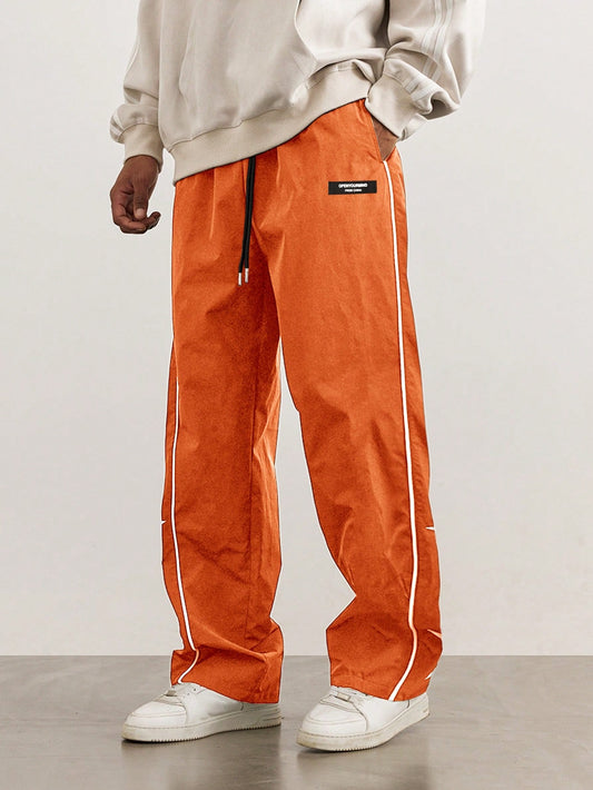 Manfinity Hypemode Men'S Loose Star Pattern Side Striped Pants