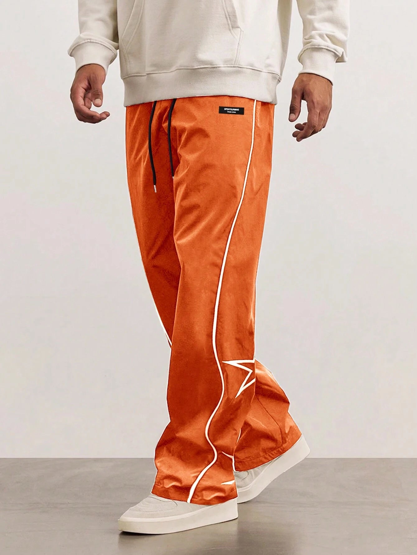 Manfinity Hypemode Men'S Loose Star Pattern Side Striped Pants