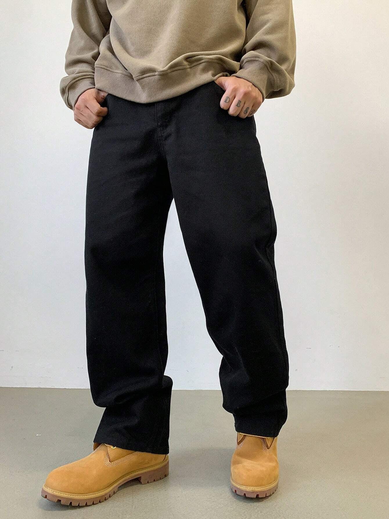 DAZY Men'S Solid Color Casual Baggy Pants