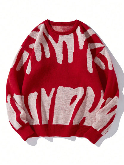 Manfinity EMRG Men'S Casual Pattern Printed Sweater
