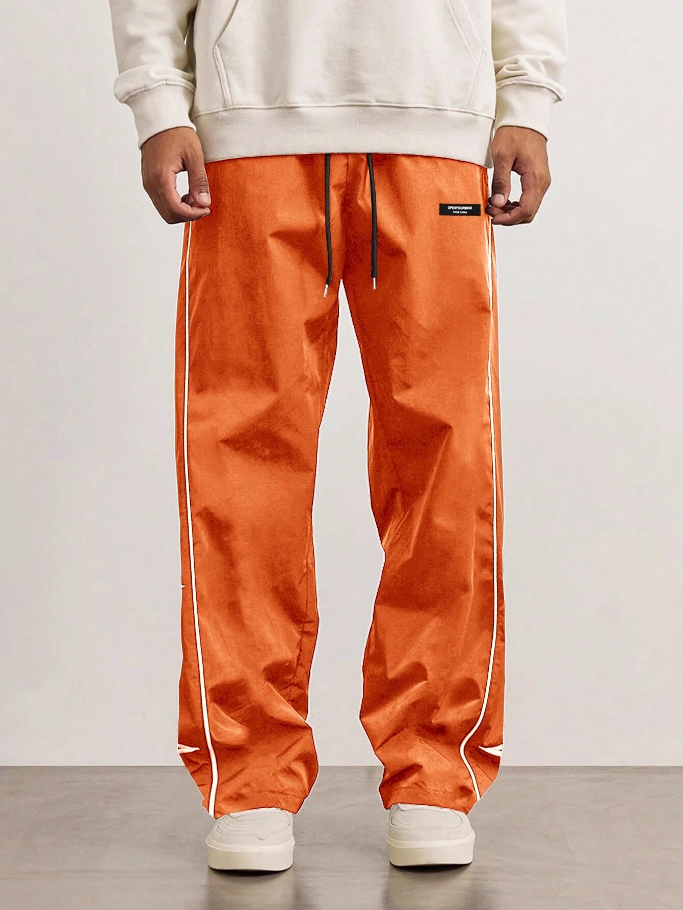 Manfinity Hypemode Men'S Loose Star Pattern Side Striped Pants