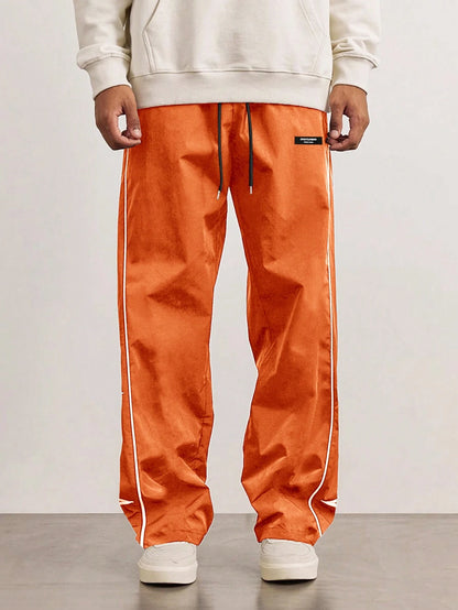Manfinity Hypemode Men'S Loose Star Pattern Side Striped Pants
